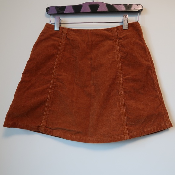 Topshop Button Front Corduroy A-line Skirt Size 6P - Picture 3 of 6